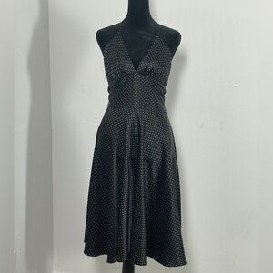 Alyn Paige Black/White Polka Dot Halter Dress